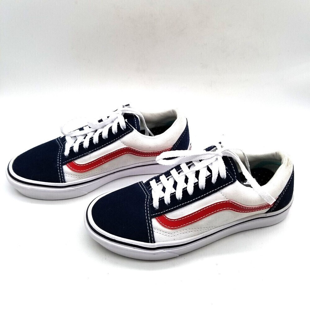 Vans Women Comfycush Old‎ Skool Low Top White Blue Red 5